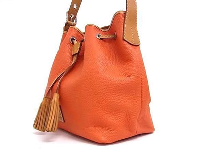 Dooney Bourke Leather Tassel One Shoulder Bag Women's Orange Au9791