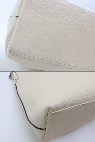 2305-84 Dooney Bourke Tote Bag Shoulder Leather Ivory Ladies