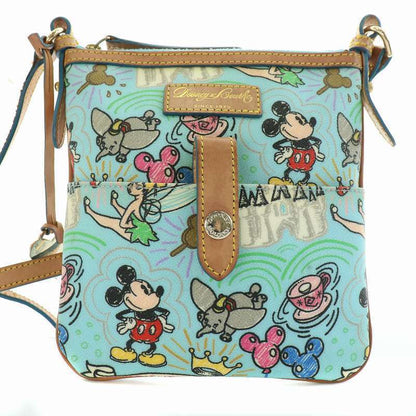 Dooney And Bourke Disney Shoulder Bag Leather Character All Over Pattern Blue Br