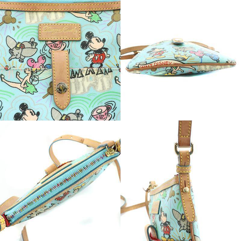 Dooney And Bourke Disney Shoulder Bag Leather Character All Over Pattern Blue Br