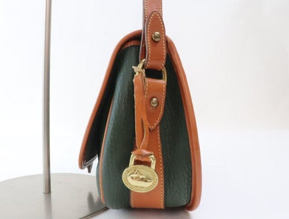 2310-61 Dooney Bourke Shoulder Bag Leather Khaki Camel Flap