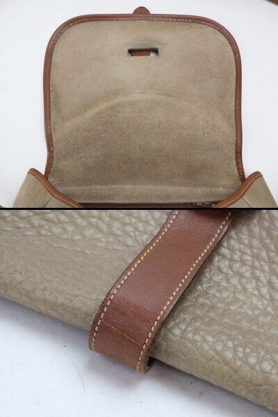 2402-47 Dooney Bourke Shoulder Bag Pochette Leather Greige