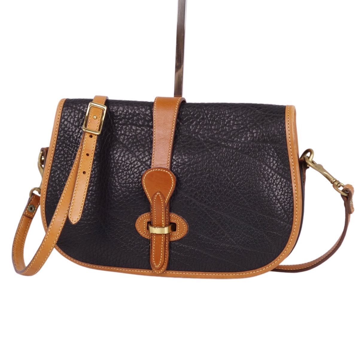 Dooney Bourke Bag Shoulder Calf Leather Genuine Ladies Dark Green/Brown