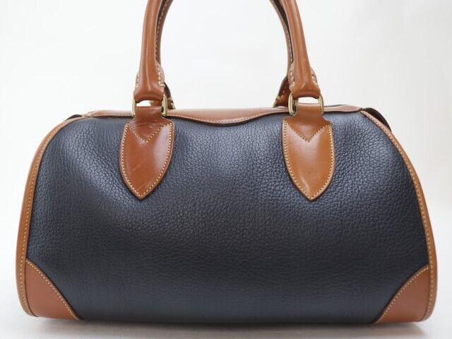 2403-70 Dooney Bourke Handbag Leather Dark Blue Brown