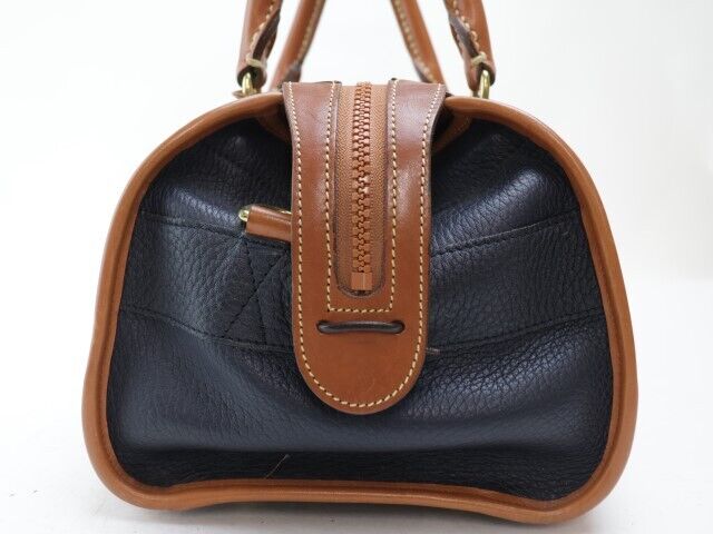 2403-70 Dooney Bourke Handbag Leather Dark Blue Brown