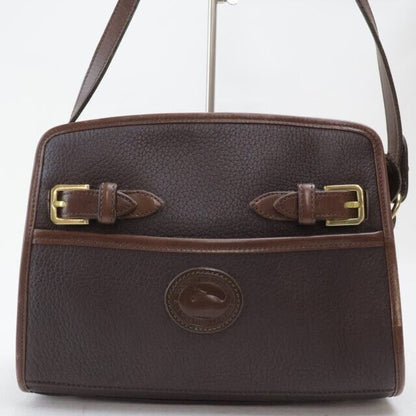 2404-3 Dooney Bourke Shoulder Bag Leather Brown Top Zip