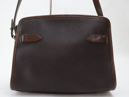 2404-3 Dooney Bourke Shoulder Bag Leather Brown Top Zip