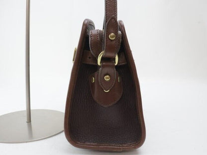 2404-3 Dooney Bourke Shoulder Bag Leather Brown Top Zip