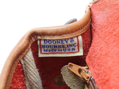 2401-69 Dooney Bourke Shoulder Bag Pochette Leather Red Camel Flap