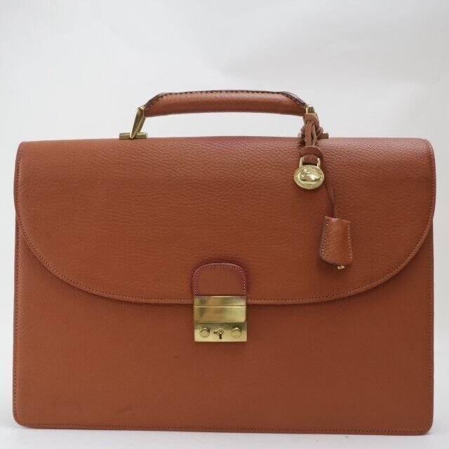 2404-4 Dooney Bourke Briefcase Business Bag Leather Brown Hardware