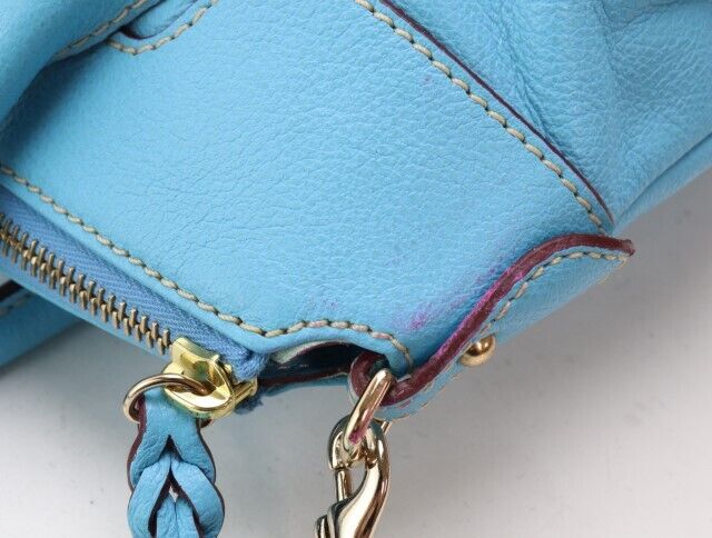 2307-35 Dooney Bourke Handbag Shoulder Bag 2Way Leather Light Blue