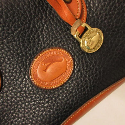 Dooney And Bourke Leather Mini Boston Bag Handbag Gold Hardware Orange Black 030