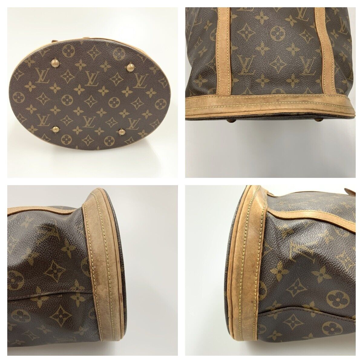 Louis Vuitton Monogram Bucket GM Shoulder Bag M42236 Brown