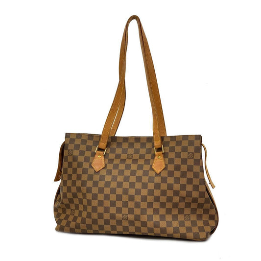 Louis Vuitton Tote Bag Damier Colombine N99037 Ebene Brown Zipper Closure