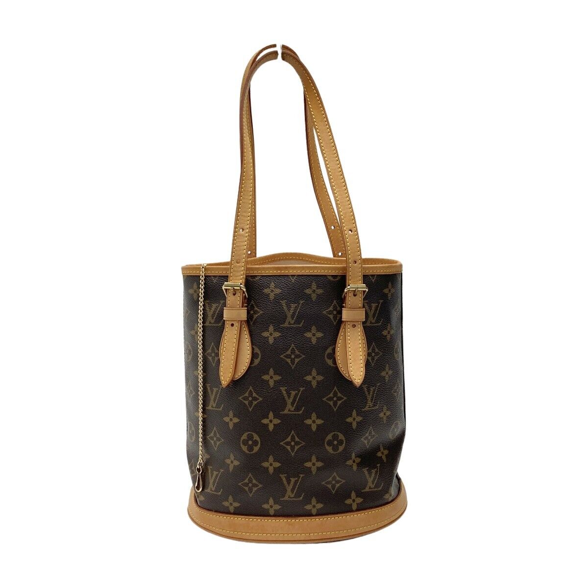 Louis Vuitton Monogram Petit Bucket PM M42238 Tote Bag Shoulder Brown