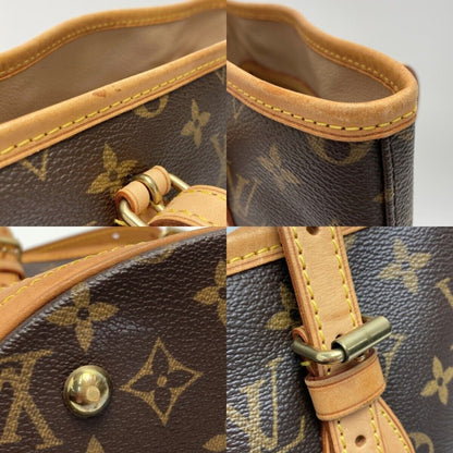 Louis Vuitton Monogram Petit Bucket PM M42238 Tote Bag Shoulder Brown