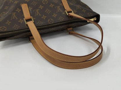 Louis Vuitton Cabas Mezzo Tote Bag Monogram M51151 Brown Zipper Closure