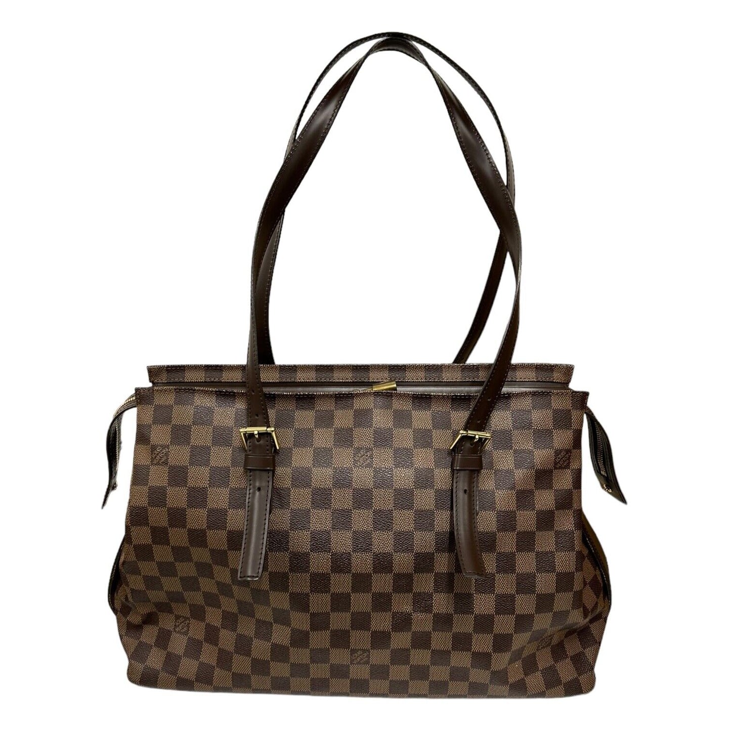 Louis Vuitton N51119 Chelsea Tote Bag Shoulder Dark Brown Damier Leather