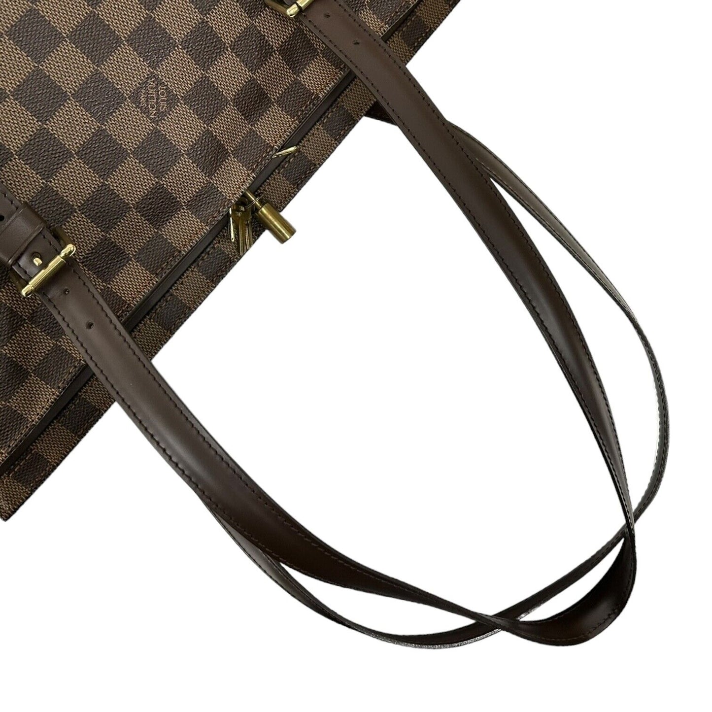 Louis Vuitton N51119 Chelsea Tote Bag Shoulder Dark Brown Damier Leather