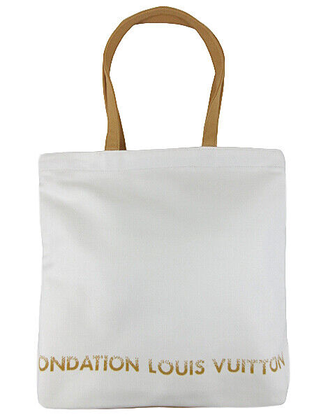 Louis Vuitton Fondation Canvas Tote Bag 572 White Near Mint