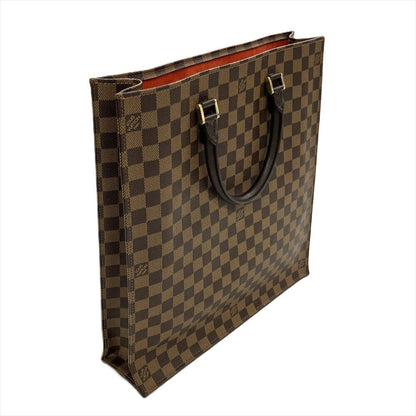 Louis Vuitton Sac Plat Tote Bag Damier Ebene Dark Brown N51140