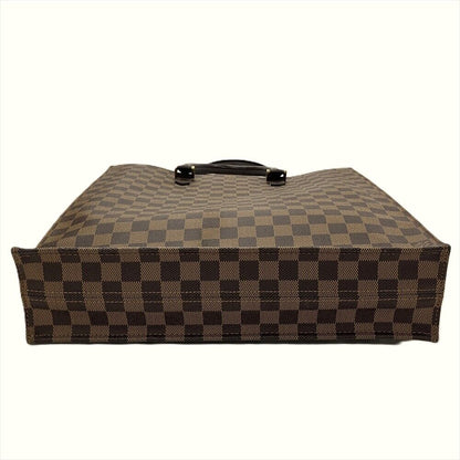 Louis Vuitton Sac Plat Tote Bag Damier Ebene Dark Brown N51140