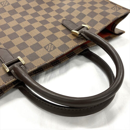 Louis Vuitton Sac Plat Tote Bag Damier Ebene Dark Brown N51140