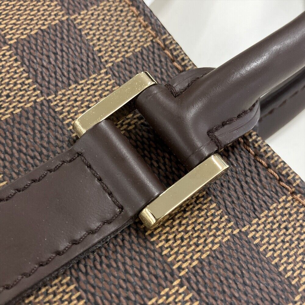 Louis Vuitton Sac Plat Tote Bag Damier Ebene Dark Brown N51140