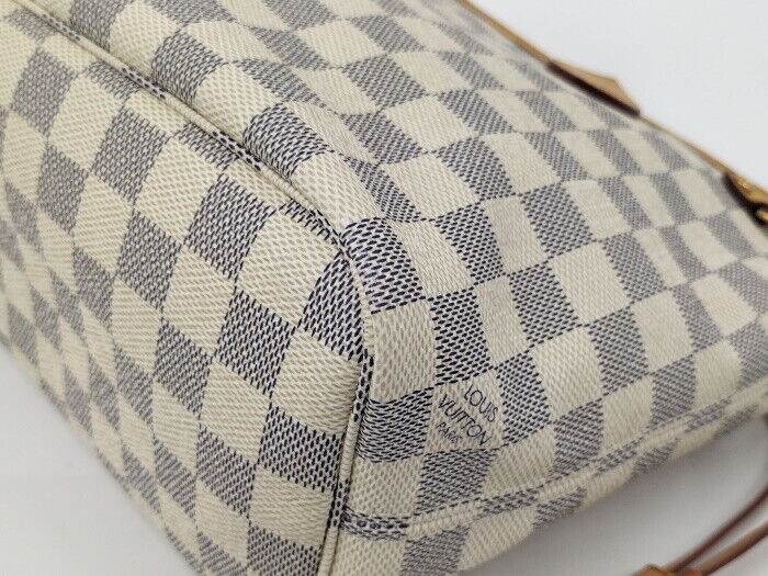 Louis Vuitton Neverfull PM Tote Bag Damier Azur N51110 Good Condition