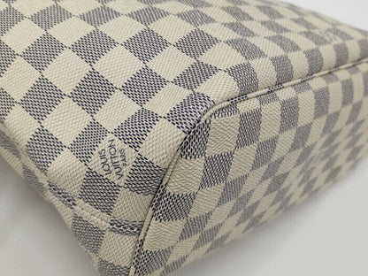 Louis Vuitton Neverfull PM Tote Bag Damier Azur N51110 Good Condition