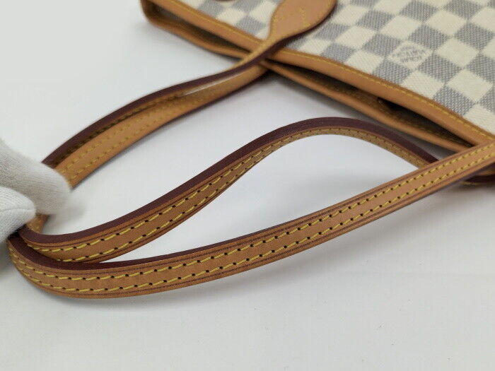 Louis Vuitton Neverfull PM Tote Bag Damier Azur N51110 Good Condition