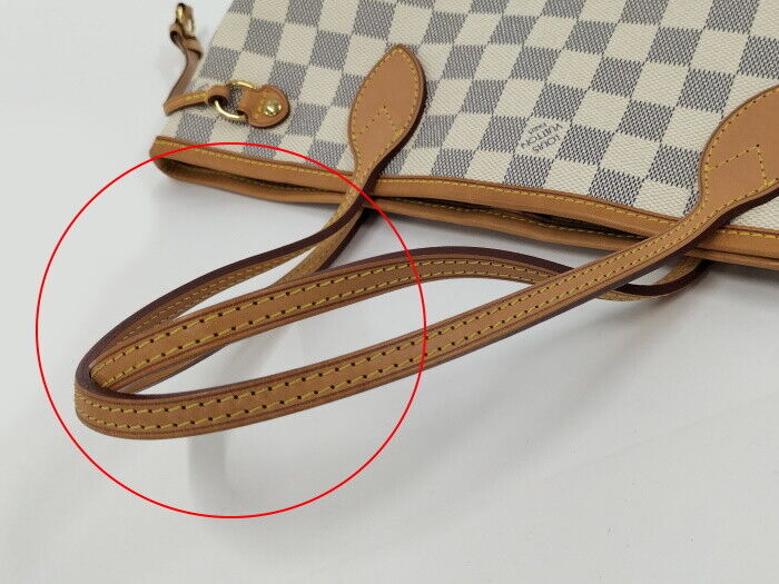 Louis Vuitton Neverfull PM Tote Bag Damier Azur N51110 Good Condition