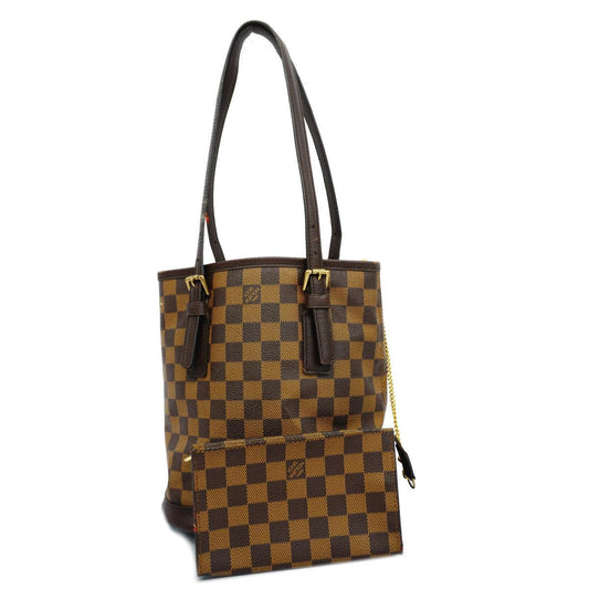 Louis Vuitton Tote Bag Damier Marelle N42240 Ebene With Pouch