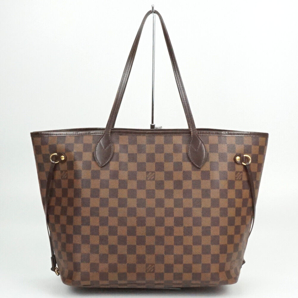 Louis Vuitton N51105 Neverfull MM Damier Ebene Canvas Brown Tote Bag Shoulder