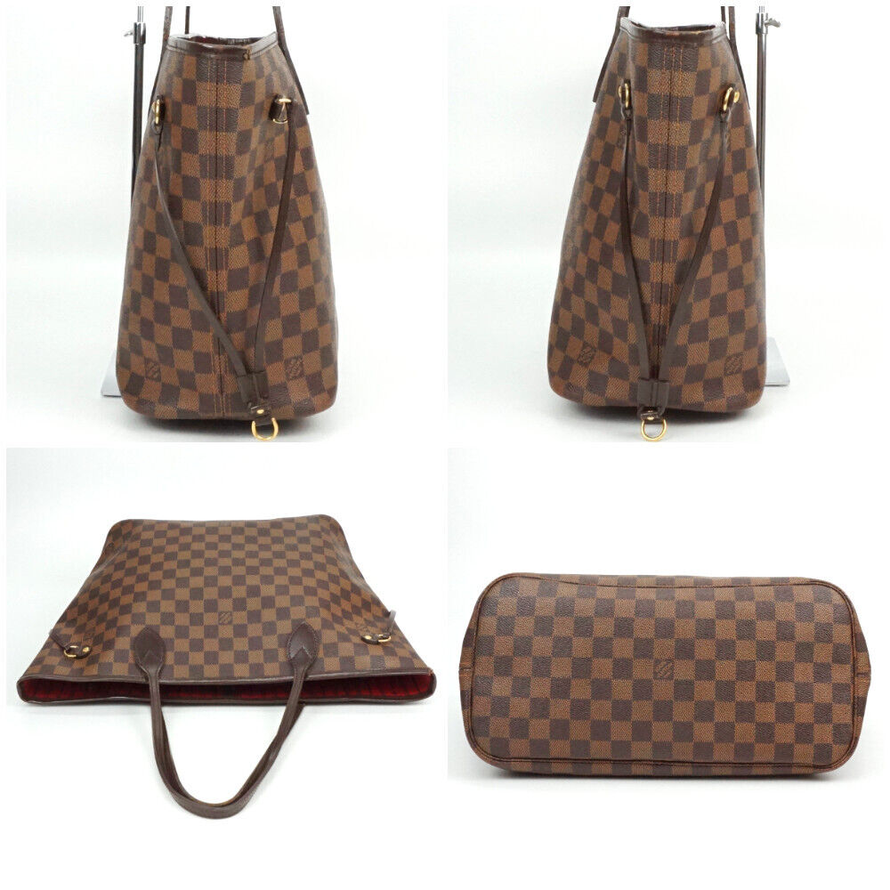 Louis Vuitton N51105 Neverfull MM Damier Ebene Canvas Brown Tote Bag Shoulder