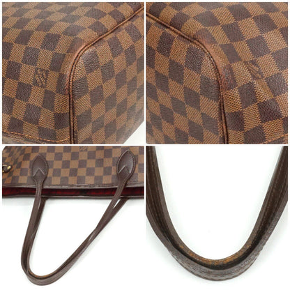 Louis Vuitton N51105 Neverfull MM Damier Ebene Canvas Brown Tote Bag Shoulder