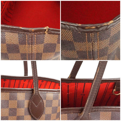 Louis Vuitton N51105 Neverfull MM Damier Ebene Canvas Brown Tote Bag Shoulder