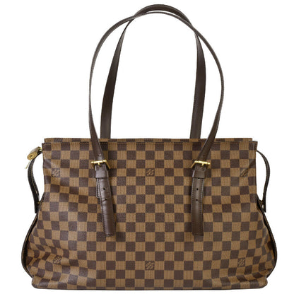 Louis Vuitton Chelsea Tote Bag Damier Ebene N51119 Zipper Closure