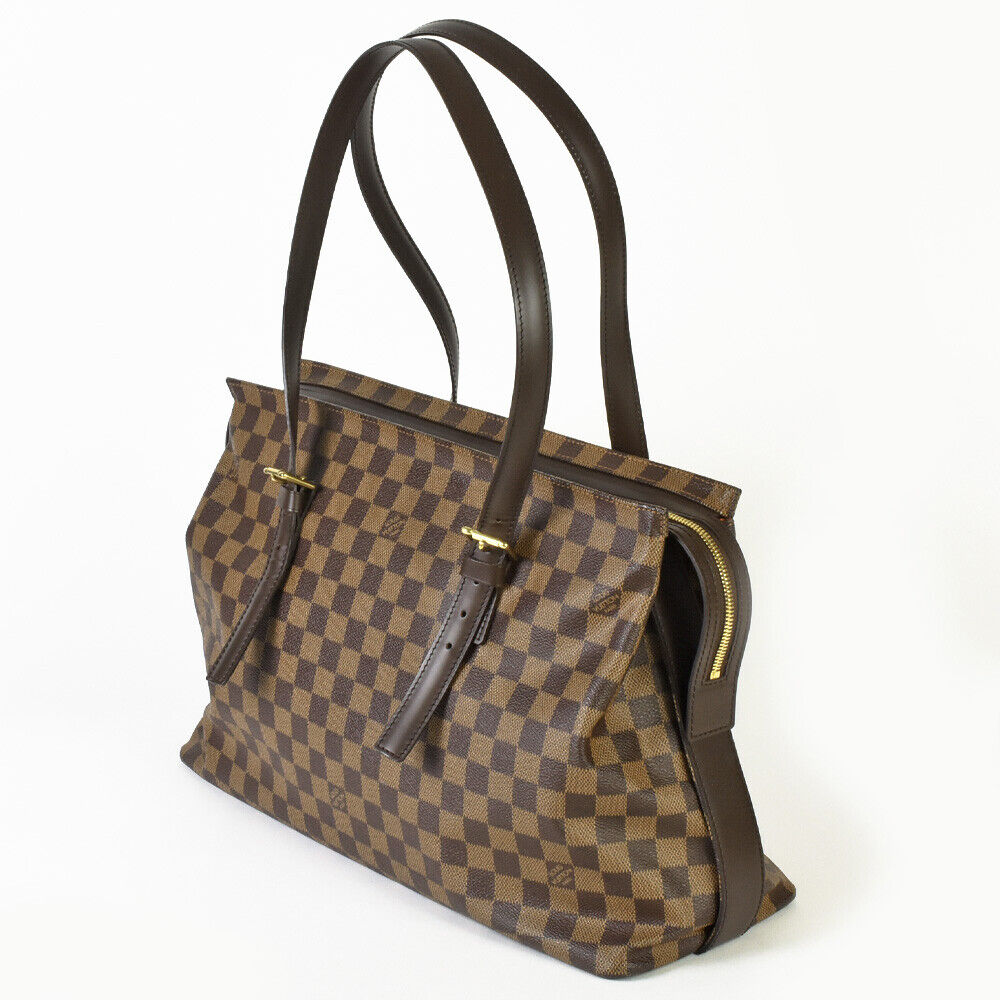 Louis Vuitton Chelsea Tote Bag Damier Ebene N51119 Zipper Closure