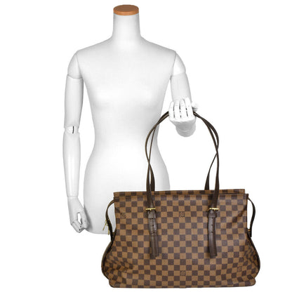 Louis Vuitton Chelsea Tote Bag Damier Ebene N51119 Zipper Closure