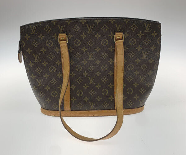 Louis Vuitton Tote Bag M51102 Brown PVC Monogram Zipper Closure