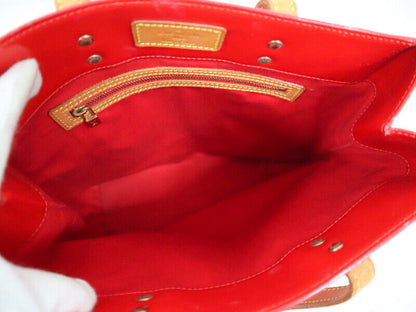 Louis Vuitton Tote Bag Lead MM Vernis Rouge M91086 Monogram Open Closure