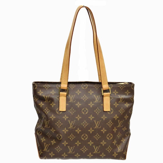 Louis Vuitton M51148 Cabas Piano Monogram Tote Bag Brown Zipper Closure