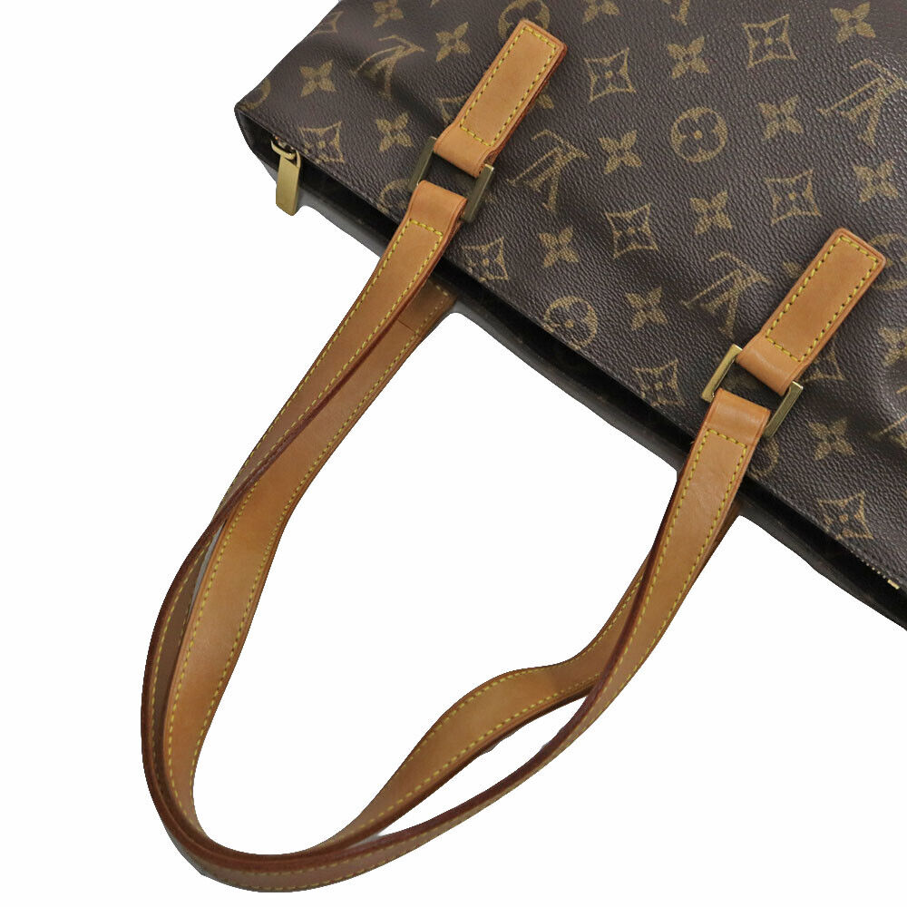 Louis Vuitton M51148 Cabas Piano Monogram Tote Bag Brown Zipper Closure