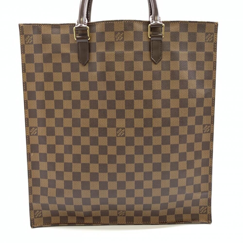 Louis Vuitton N51140 Sac Plat Damier Tote Bag Handbag Ebene Brown