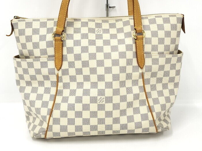 Louis Vuitton Totally MM Tote Bag Damier Azur N51262 Zipper Closure