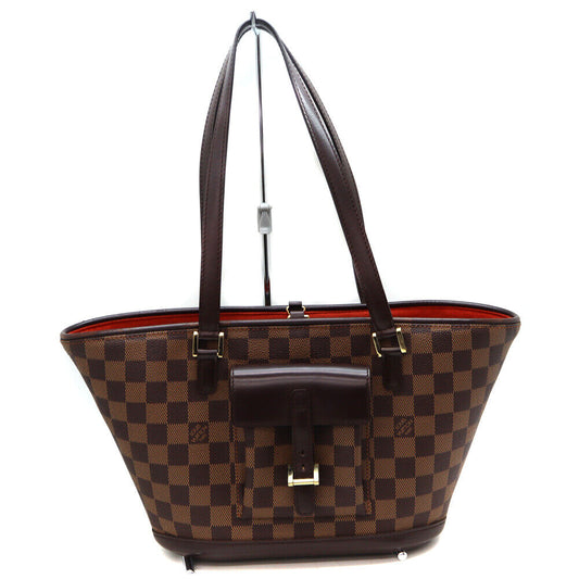 Louis Vuitton N51121 Manosque PM Bag Damier Ebene Brown Hook Closure