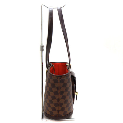 Louis Vuitton N51121 Manosque PM Bag Damier Ebene Brown Hook Closure