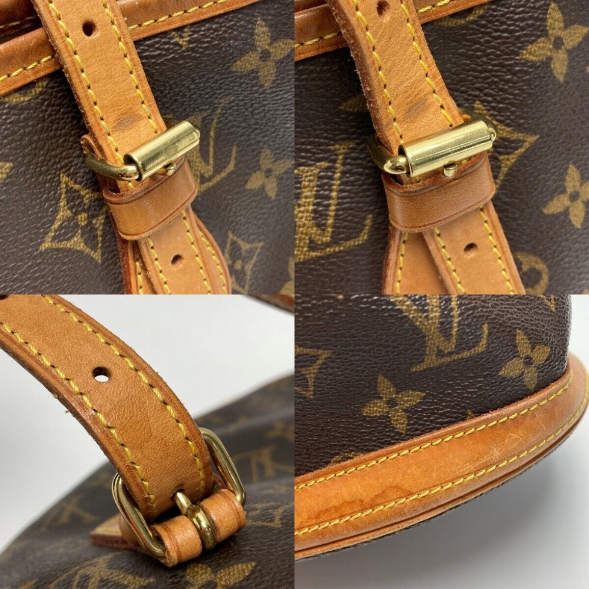 Louis Vuitton Monogram Petit Bucket PM M42238 Tote Bag Shoulder Canvas