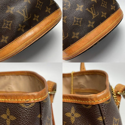 Louis Vuitton Monogram Petit Bucket PM M42238 Tote Bag Shoulder Canvas